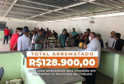 Prefeitura de Chácara arrecada R$128.900,00 em leilão