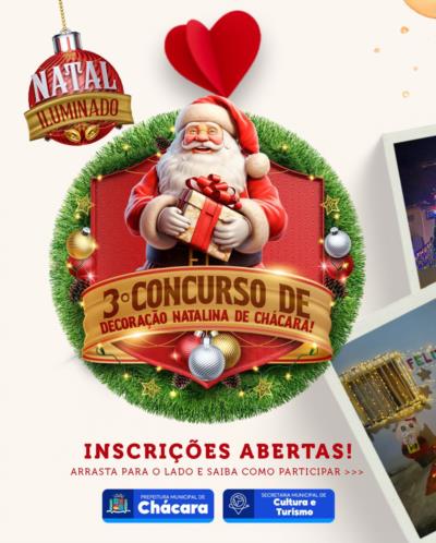 Inscrições Abertas - 3° Concurso de Decoração Natalina de Chácara
