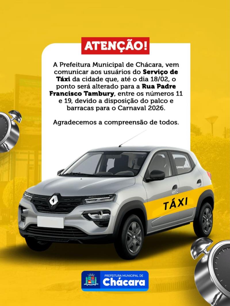 🚖 ATENÇÃO, USUÁRIOS DO TÁXI!