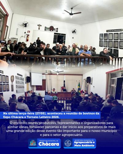 🐄✨ Na última terça-feira (27/05), aconteceu a reunião de bovinos da Expo Chácara e Torneio Leiteiro 2026.