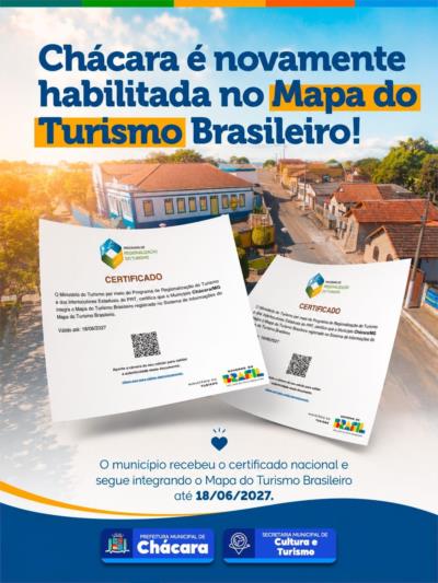 Chácara está novamente no Mapa do Turismo Brasileiro! 💙